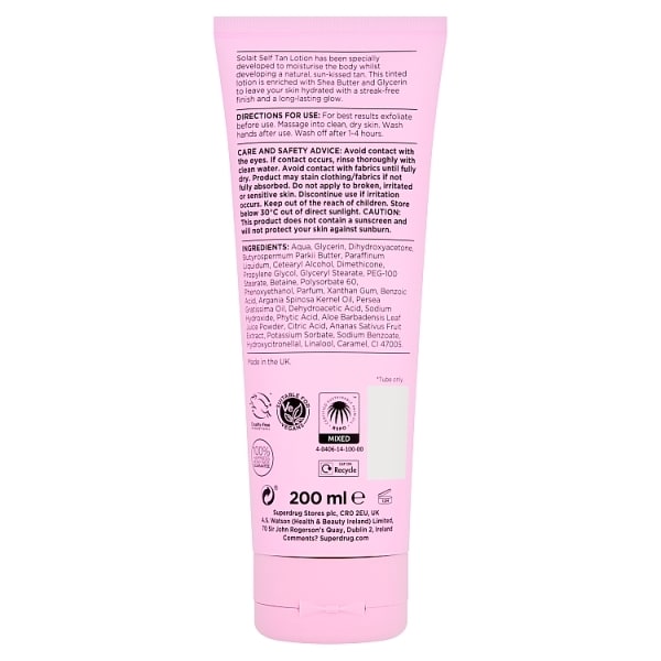 Solait Self Tanning Lotion Medium 200Ml