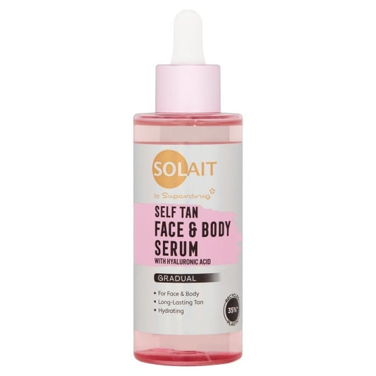 Solait Self Tan Face & Body Serum 100Ml With Hyaluronic Acid