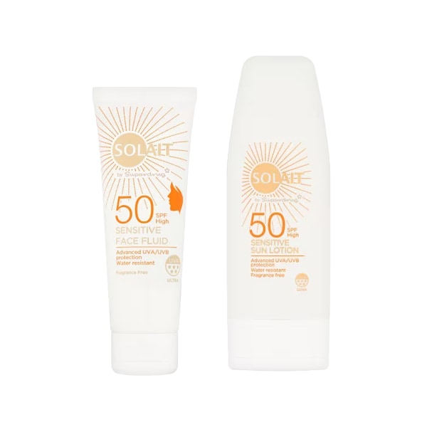 Solait Senstive Spf 50 Face & Body Suncream Bundle