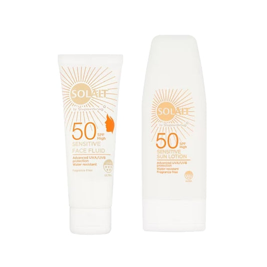 Solait Senstive Spf 50 Face & Body Suncream Bundle