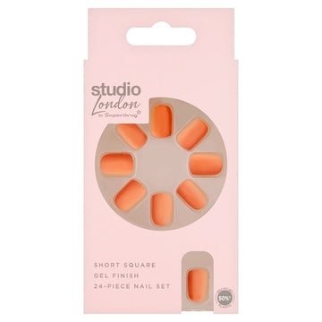 Studio London Orange Ombre Shirt Square Nails
