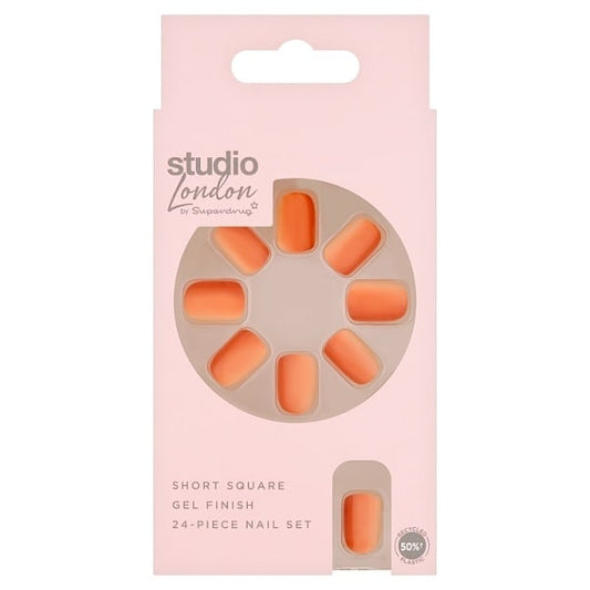 Studio London Orange Ombre Shirt Square Nails