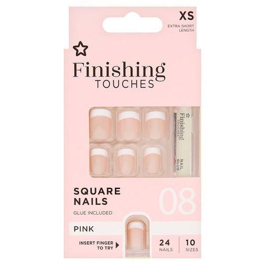 Finishing Touches Fake Nails Extra Short Pink