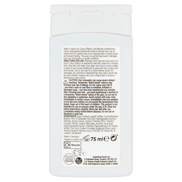 Colour Effects Wash In Hair Dye Cool Blonde