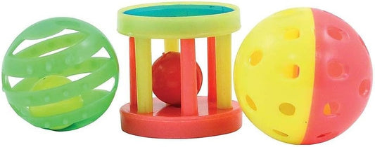 Roll And Ring Foot Toys For Parrots Pack Of 3