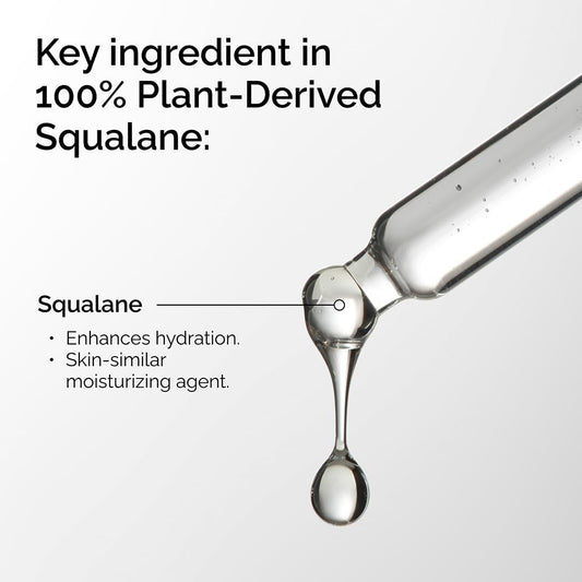 The Ordinary 100% Plant-Derived Squalane, For Skin And Hair, Lightweight Hydration, And Moisture Barrier Support, 30Ml