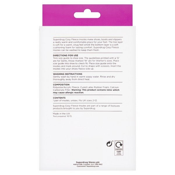 Fleecy Insoles 1 Pair