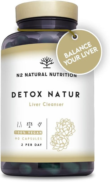 Milk Thistle Detox Complex (38:1) 6840Mg With Artichoke, Choline, Nac, And More. Liver Cleanse Detox And Repair, With, Vitamin B, Selenium And Burdock. 90 Capsules. Vegan. Ce. N2 Natural Nutrition
