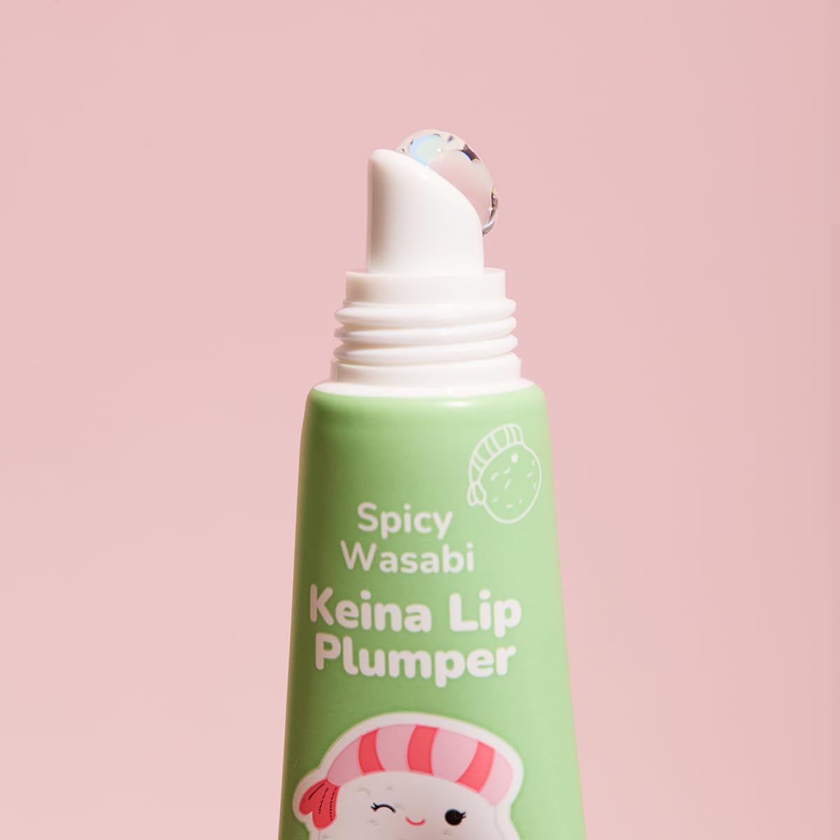 Tonymoly X Squishmallows Keina Keychain Spicy Wasabi Lip Plumper - Cooling And Hydrating, Volumizing And Plumping, High Shine Clear Gloss, 11Ml
