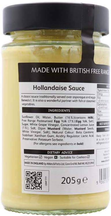 Atkins & Potts Hollandaise Sauce, 205G