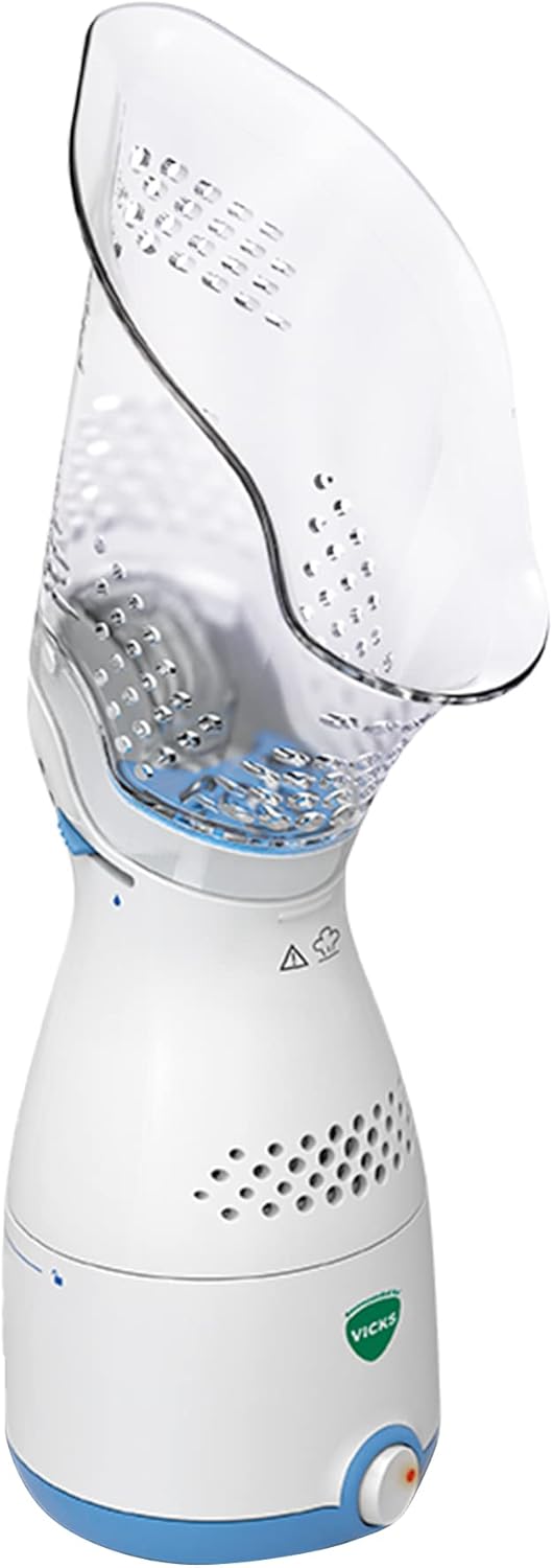 Vicks Sinus Inhaler - Suitable During Coughs, Colds Or Blocked Noses - Adjustable Steam Control - Automatic Shut Off - Essential Oil Pads Included - Vh200