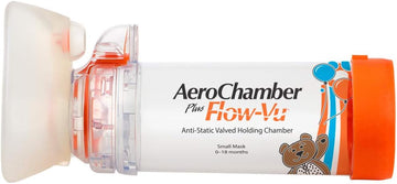 Aerochamber Plus Flow-Vu Pediatric Spacer With Mask Small (0-18 Months) β Antistatic, Orange
