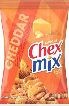 Chex Mix Snack Mix, Cheddar, Savory Snack Bag, 8.75 Oz