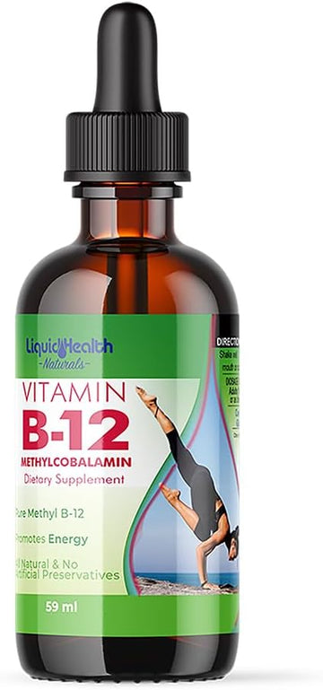 Liquidhealth Vitamin B12 Methylcobalamin Liquid Drops With Sublingual Hydroxocobalamin - Boost Energy, Support Immune System, Improve Memory & Concentration - Made In The Usa, Vegan, Non-Gmo (2 Oz)
