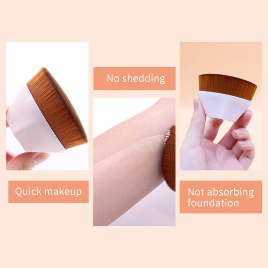 Kabuki Makeup Brush Professional Foundation Brush Flat Top For Liquid Foundation Cream Powder Makeup Soft Touch Synthetic Fiber Face Blending Makeup Brush(Pink Color+With Protective Case)