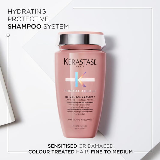 Kérastase Chroma Absolu Shampoo And Conditioner Set, 2-Step Routine For Damaged And Colour-Treated Hair, Contains Colour Protectant Shampoo & Conditioner