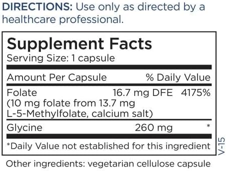 Metabolic Maintenance L-Methylfolate 10mg - Gluten-Free & Dairy-Free Folate Supplement - Supports Cognitive + Brain Health - L Methylfolate for Daily Use (90 Capsules) : Health & Household