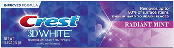 Crest 3D White Whitening Toothpaste, Radiant Mint Improved- 4.1Oz (116 G)