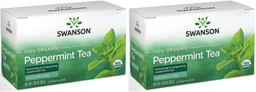 Swanson 100% Certified Organic Peppermint Tea 20 Bag(S) (2 Pack)