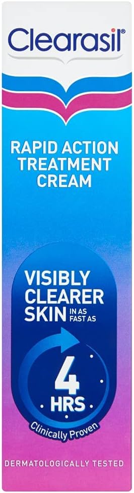 Clearasil Ultra Rapid Action Treatment Cream, 25Ml - Opens Pores & Helps To Clear Spots Faster, Pore Cleaner, Skincare Solution, Clearer Skin In 4 Hours