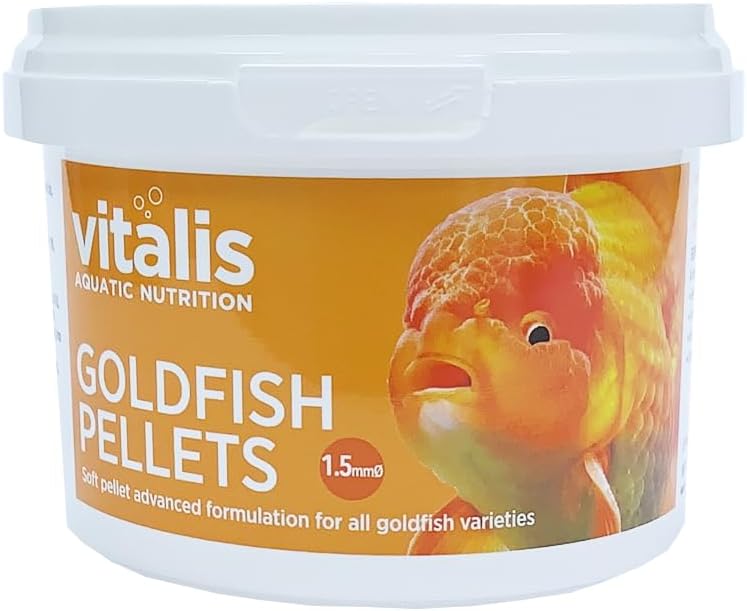 Vitalis Goldfish Flakes 40G & Goldfish Pellets (1.5Mm) 140G For Coldwater Goldfish Fish Food Aquarium Tank