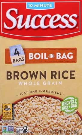 Success Boil-In-Bag Rice, Brown Rice, Quick And Easy Rice Meals, 14-Ounce Box