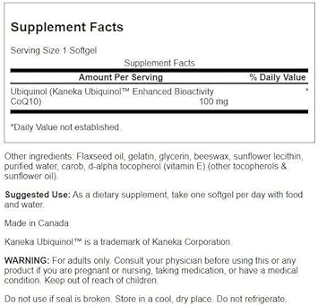 Swanson Ubiquinol 100 Milligrams 60 Sgels