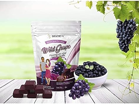 BariatricPal Sugar-Free Calcium Citrate Soft Chews 500mg with Probiotics (90 Count) - Wild Grape : Health & Household