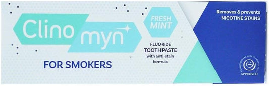 Clinomyn Antistain Fluoride Toothpaste For Smokers, White, Mint, 2 Millilitre, (Pack Of 2)