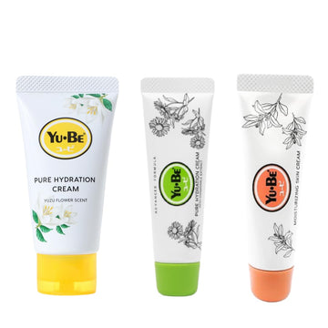 Yu-Be Ultra Hydration Trio | Japanese Skincare | Moisturizer Set With Yuzu Pure Hydration, Advanced Formula Fragrance Free Cream, & Moisturizing Skin Cream | Vegan Sensitive Skin-Safe
