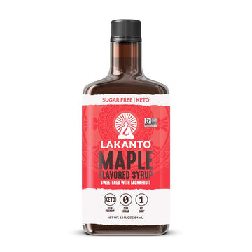 Lakanto Sugar Free Maple Syrup - Monk Fruit Sweetener, Keto Diet Friendly, Vegan, 1G Net Carbs, Pancakes, Waffles, Oatmeal, Coffee, Tea, Granola, Frosting, Marinade, Dressing (13 Fl Oz - Pack Of 1)