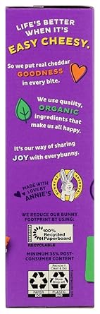 Annie'S Organic Cheddar Squares, Baked Cracker Snacks, 7.5 Oz