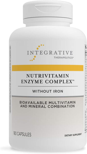 Integrative Therapeutics Nutrivitamin Enzyme Complex - Mineral Supplement - Multivitamin & Mineral Supplements With Vitamins C, E & Microbial Digestive Enzymes - Iron & Dairy Free - 180 Capsules