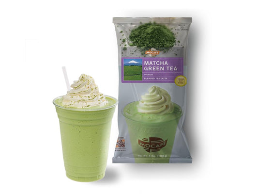 Mocafe Matcha Green Tea Latte, With Japanese Matcha, 3-Pound Bag Blended Frappe Mix, Coffee House Style Blended Drink Used By Coffee Shops And Tea Bars