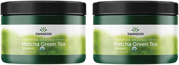 Swanson 100% Certified Organic Matcha Green Tea 1.76 Ounce (50 G) Pwdr (2 Pack)