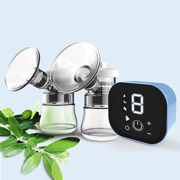 Double Electric Breast Pump - Powerful Intelligent Automatic Milk Extraction, Usb Rechargeable, Bpa-Free With Breast Massage And Lactation Functionality