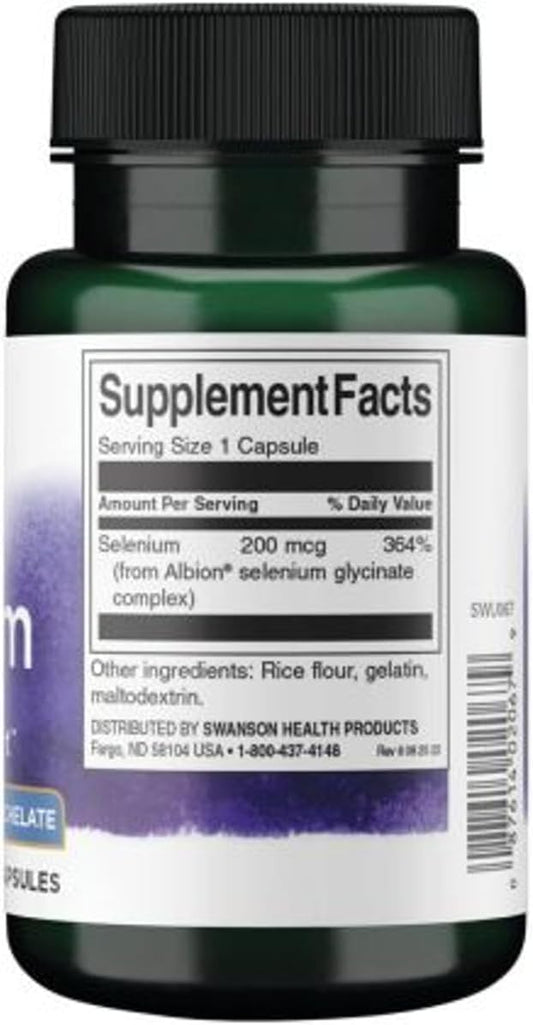 Swanson Albion Complexed Selenium 200 Mcg 90 Capsules