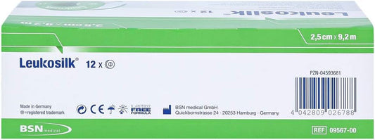 Leukosilk Tape For Sensitive Skin, White Set Of 12