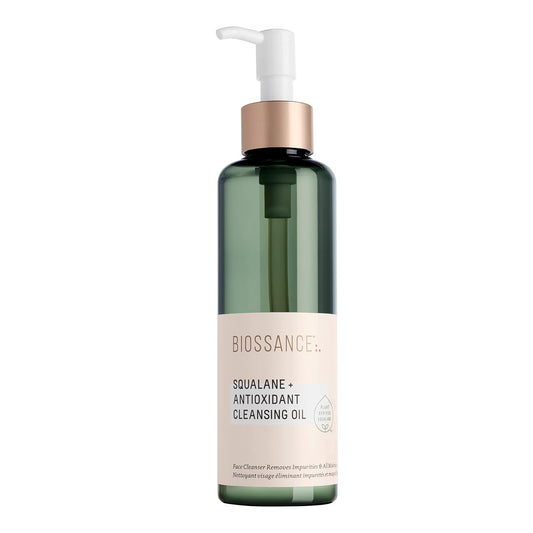Biossance Squalane + Antioxidant Cleansing Oil. Lightweight Facial Oil Cleans Deep Into Pores, Removes Makeup And Hydrates Skin. For All Skin Types