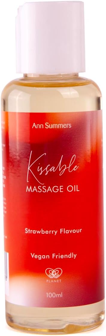 Ann Summers Kissable Massage Oil (100Ml) β Strawberry Flavoured - Massage Oil For Date Night & Massage Therapy - Body Massage Oil For Couples