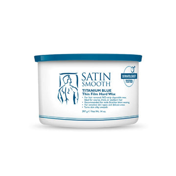 Satin Smooth Titanium Blue Thin Film Hard Wax - Hair Removal Wax, No Strip Waxing For Sensitive Skin, Ideal For Coarse, Thick, Stubborn Hair, 14Oz