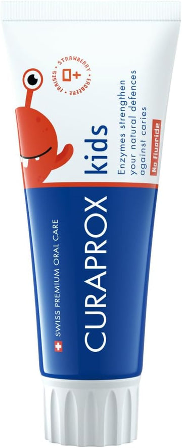 Curaprox Children'S Strawberry Toothpaste - Zero Fluoride, Sls & Microplastic Free For Kids 2+ Years, 60Ml