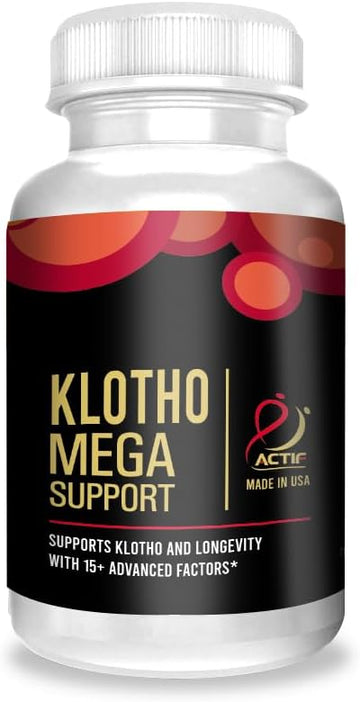 Actif Klotho Mega Support With 15+ Advanced Factors For Longevity Support - Non Gmo, Made In Usa, 90 Count