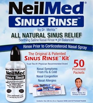 Neilmed Sinus Rinse - A Complete Sinus Nasal Rinse Kit, 50 Count (Pack Of 2)