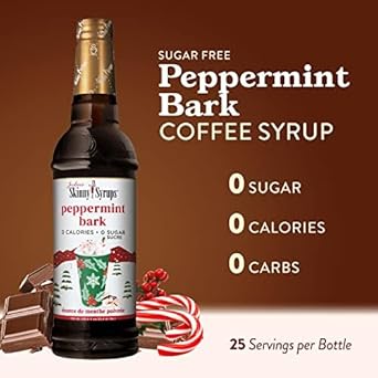 Jordan'S Skinny Syrups Sugar Free Coffee Syrup, Peppermint Mocha Flavor, Zero Calorie Flavoring For Latte, Protein Shake, Cocktail & More, Gluten Free, Keto Friendly, 25.4 Fl Oz, 1 Pack