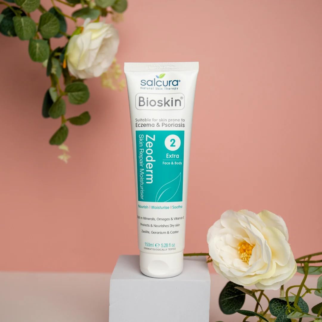Salcura Natural Skin Therapy, Bioskin Zeoderm Intensive Moisturiser For Sensitive Skin. A Skin Repair Moisturiser Cream For Itchy Skin. Natural Moisturiser with Jojoba Oil. 150ml : Amazon.co.uk: Beauty