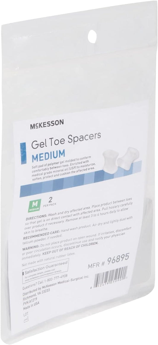 McKesson Toe Separator - Bunion Protector, Overlapping Toes - Big Toe Spacers, Size Medium, 2 Count