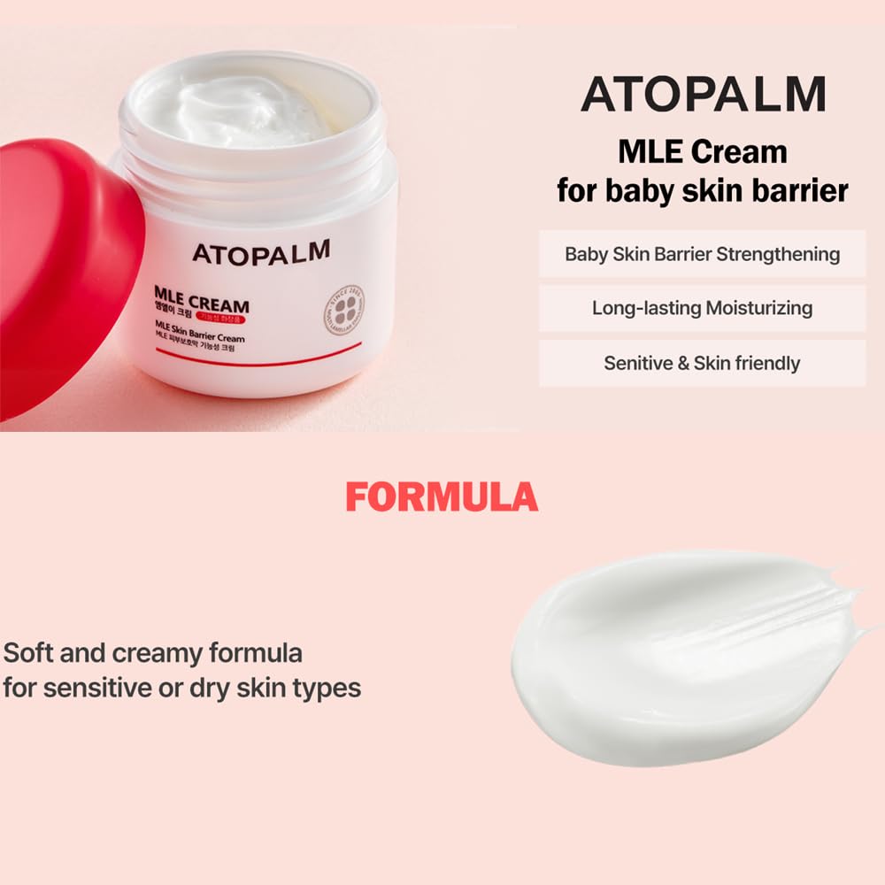 Atopalm Mle Eczema Cream 2.2 Fl Oz, Premium Baby Face And Body Moisturizer For Skin Barrier, Daily Long-Lasting Moisturizing Facial Cream For Relieving Itchiness & Redness, Gentle Baby Skincare