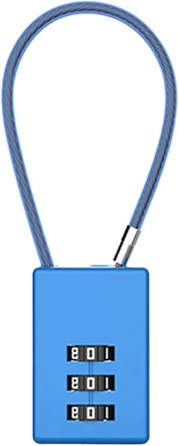 3-Digit Combination Locks with Steel Cable – Zinc Alloy Wire Padlock for Luggage, Suitcases, Lockers, Toolboxes & More