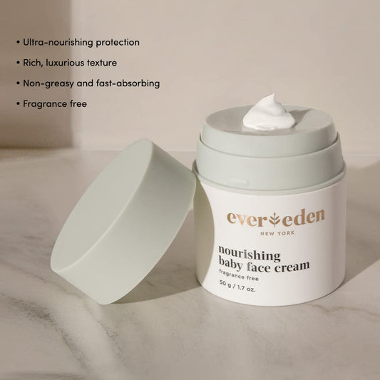 Evereden Nourishing Baby Face Cream, 1.7 oz & Premium Baby Sunscreen SPF 30, 2 fl oz. | 2 Item Bundle Set | 100% Mineral Sunscreen with Zinc Oxide | Clean and Natural Baby Skincare